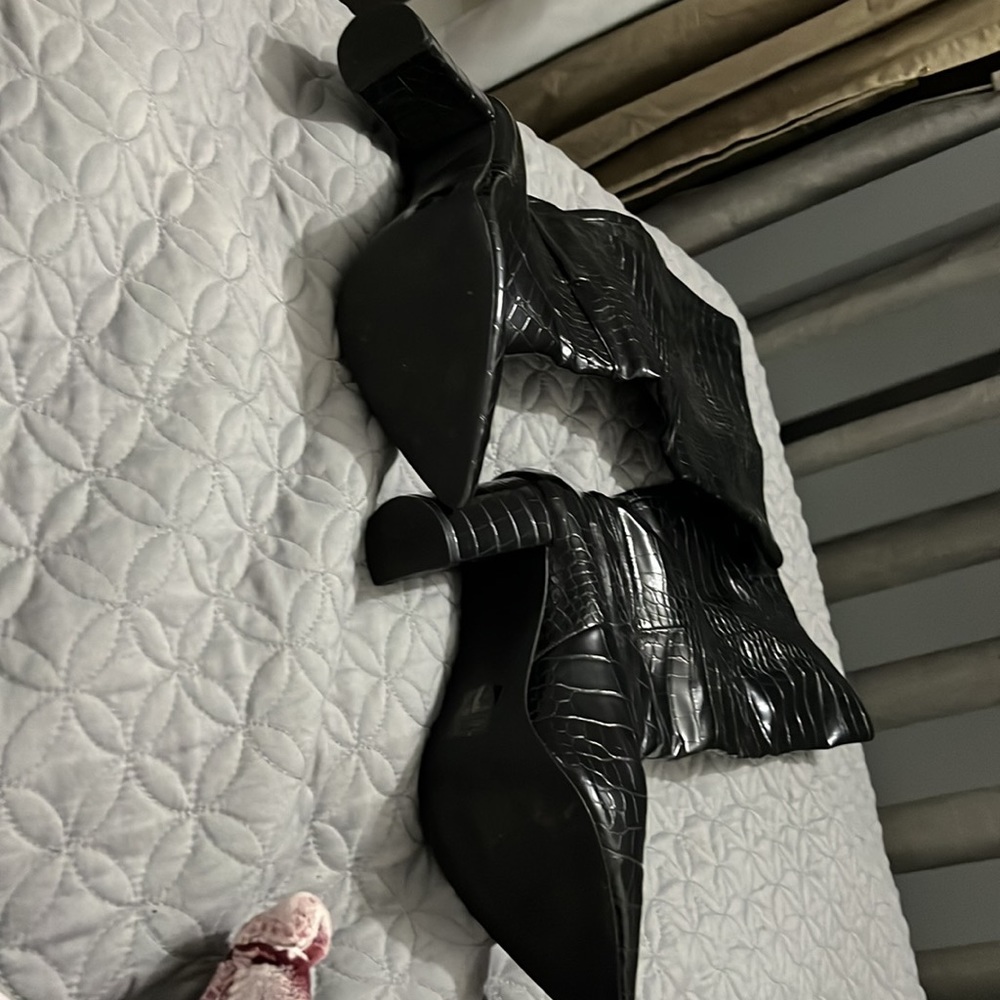 Call It Spring Alligator Pattern Knee High Boots - image 2